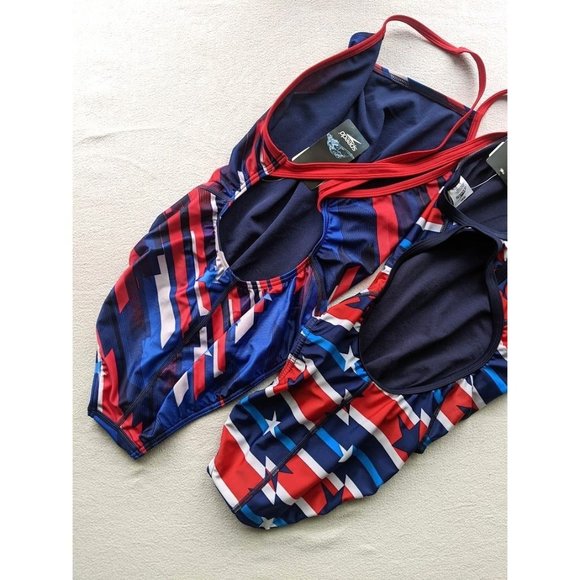 2 set Women's SPEEDO Swimsuits Size 8/34 Flyback ProLT Relay Back Patriotic NEW - Picture 5 of 8